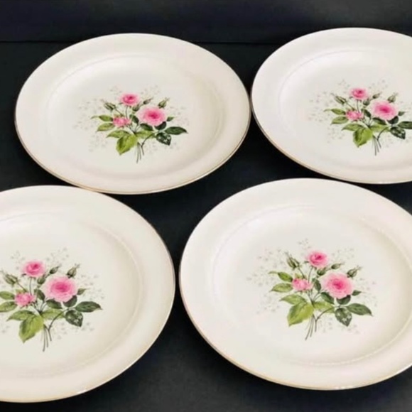 Vintage Superior Hall Quality Heather Rose 9” Dinner Plates - Picture 1 of 5